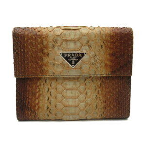 Prada bifold wallet brown python leather Wallet